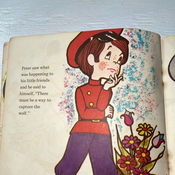 PETER PAN Peter and the Wolf {1971} BOOK AND RECORDING Record 45 - Picture 5 of 8